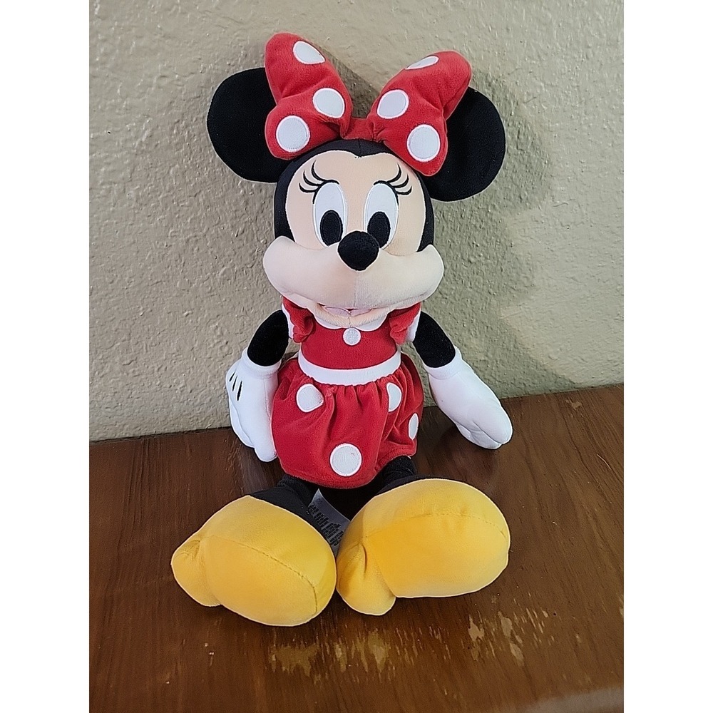 Disney‎ Store Minnie Mouse Red polka dot Dress 18" Plush stuffed
